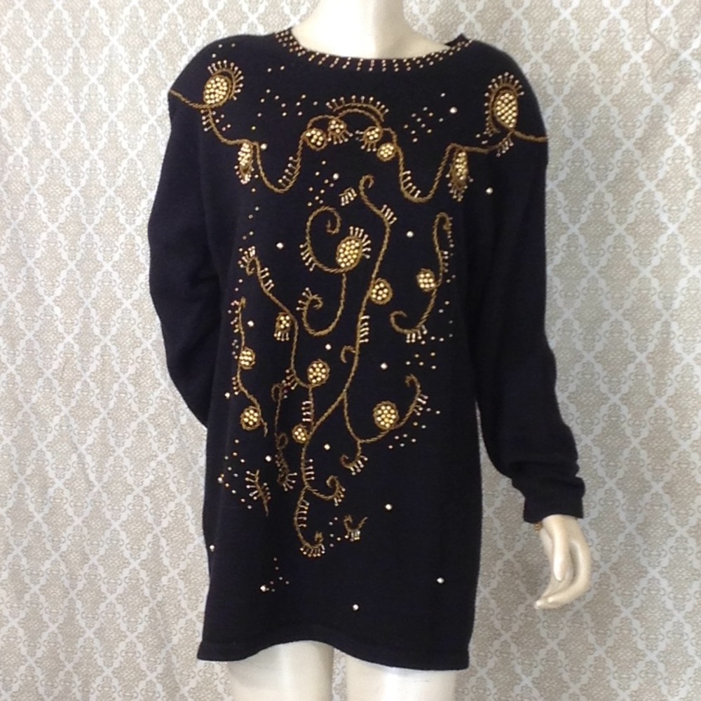 Vintage Sarah Morgan Sweater with Beaded Details